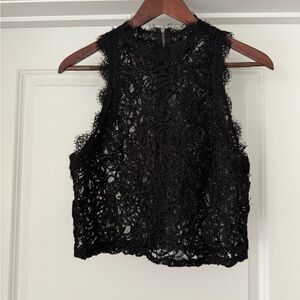 NEW Zara Small Elegant Black Lace Sleeveless Top